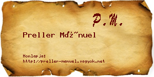 Preller Mánuel névjegykártya